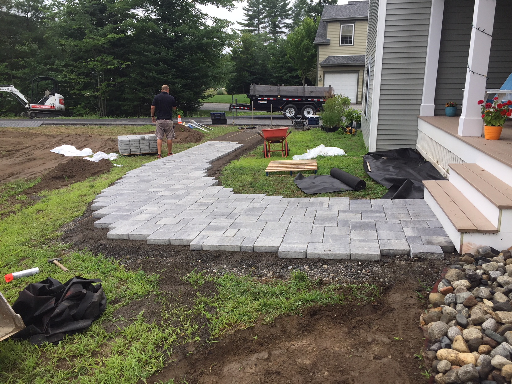 Built Stone Walkway for Yard Scarborough Maine
